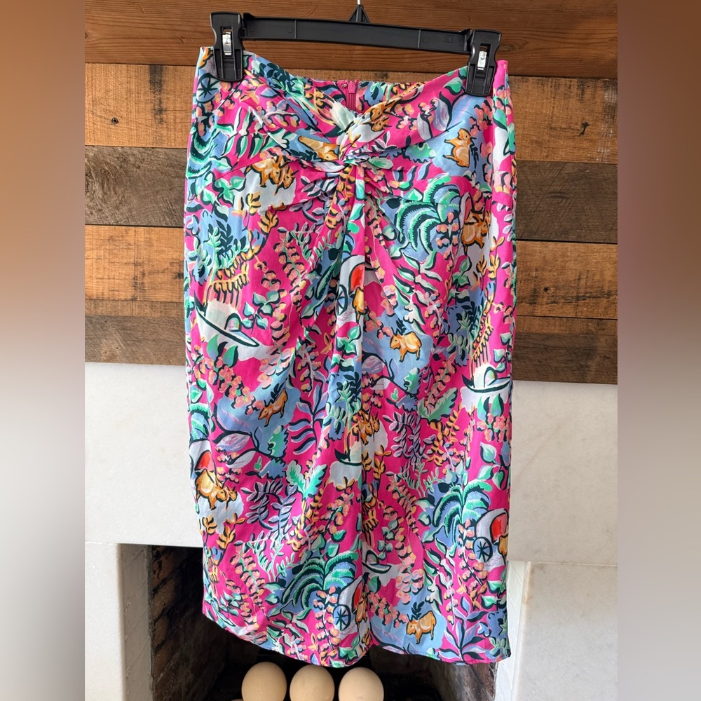 J. McLaughlin Blakely midi wrap skirt in the Rose Freshfield print